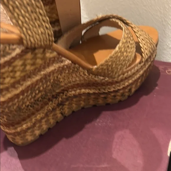 EXE Braided Tan Platform Sandals - Picture 8 of 17